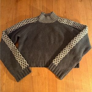 Wild Fable Charcoal and Cream Turtleneck Sweater